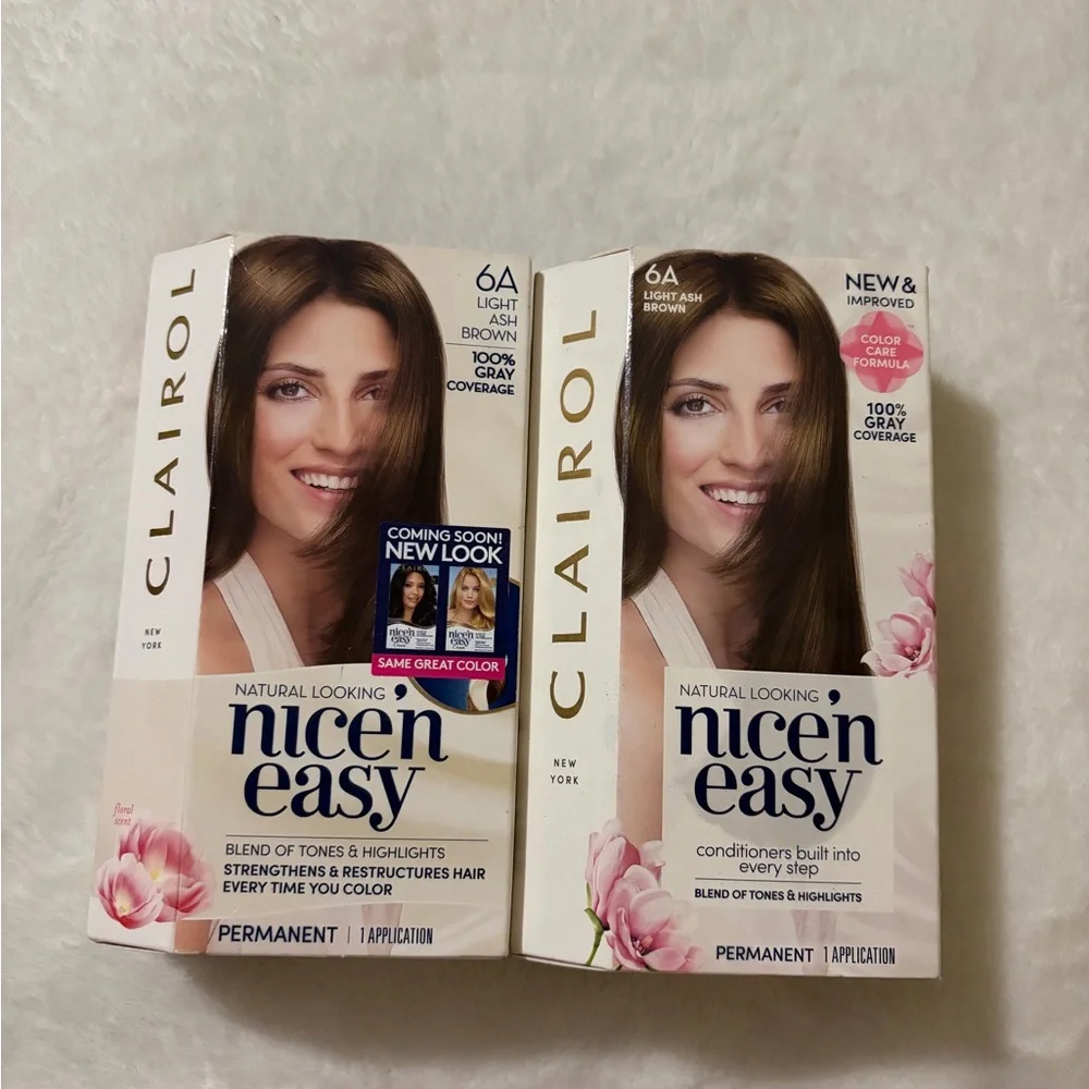 2 Clairol Nice'n‎ Easy Permanent Hair Color, Light Ash Brown 6A
